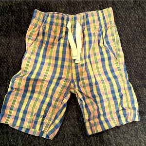 Plaid Boys Shorts - Blue and Yellow